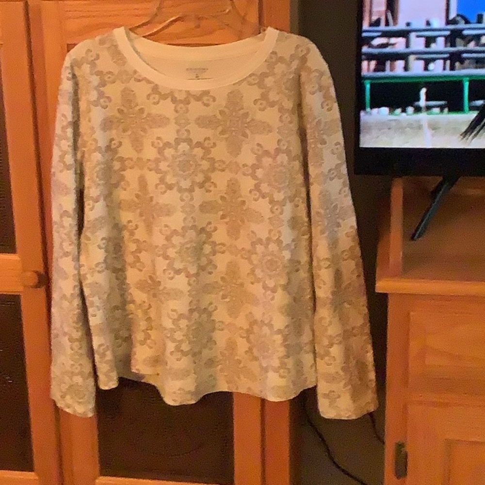 Sonoma womens long sleeve ribbed tshirt, size L